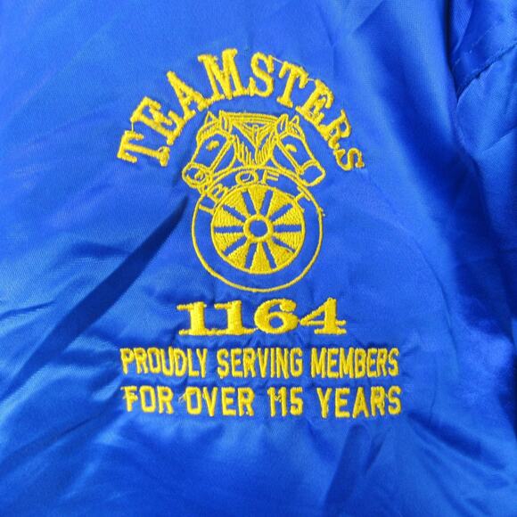Vintage Teamsters 1164 Jacket Mens 5XL Game Sportswear Satin Union Patch 90s - Picture 3 of 14